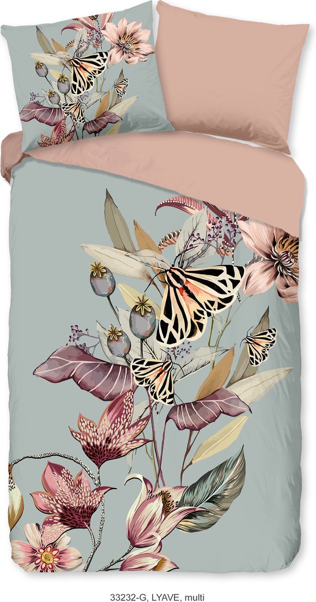 GOODMORNING Dekbedovertrek kids -140x220 cm - 33232 - multi - vlinders