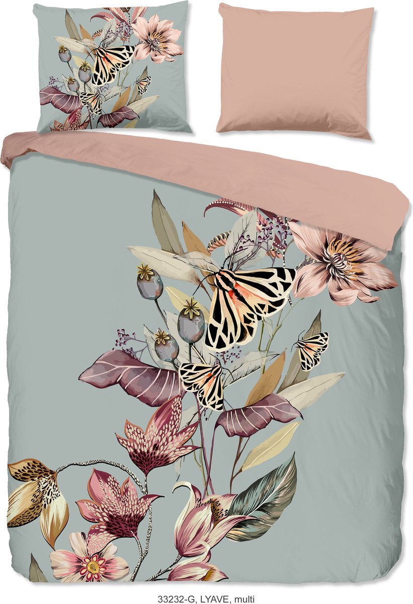 GOODMORNING Dekbedovertrek - 240x220cm - 33232 - multi - vlinders