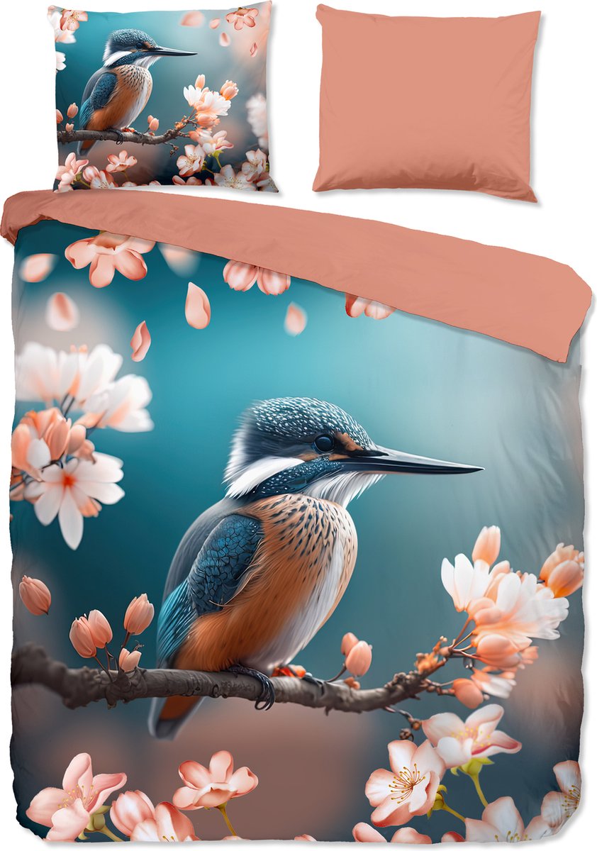 GOODMORNING Dekbedovertrek - 240x220cm - 33189 - multi - vogel