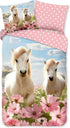 GOODMORNING Dekbedovertrek kids -140x220 cm - 33158 - pink - paarden