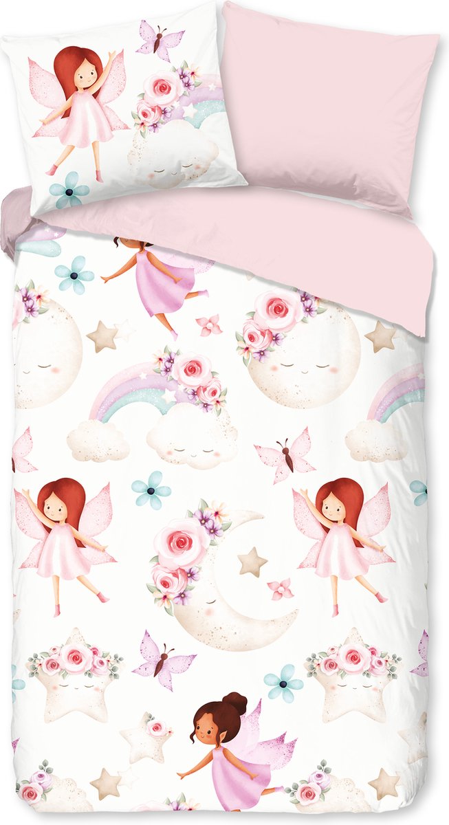 GOODMORNING Dekbedovertrek kids -140x220 cm - 31166 - multi - feeën
