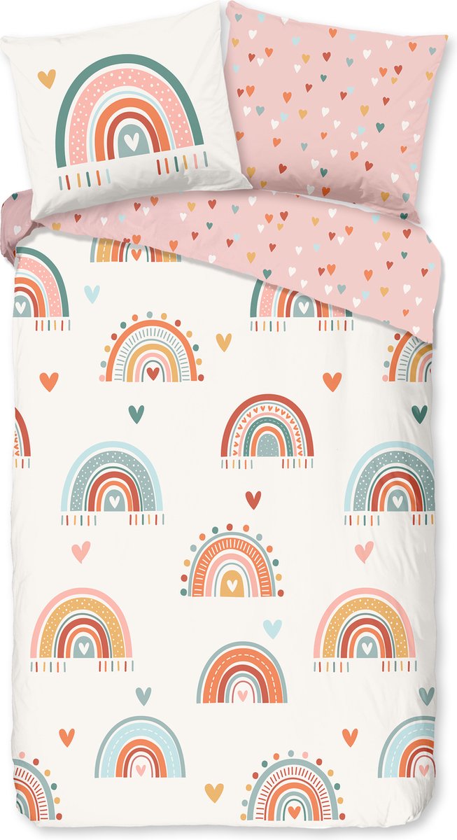GOODMORNING Dekbedovertrek kids -140x220 cm - 33032 - multi - regenbogen