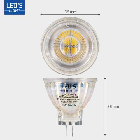 LED SMD bulb MR11 GU4,5 4,5W 345lm 2700K