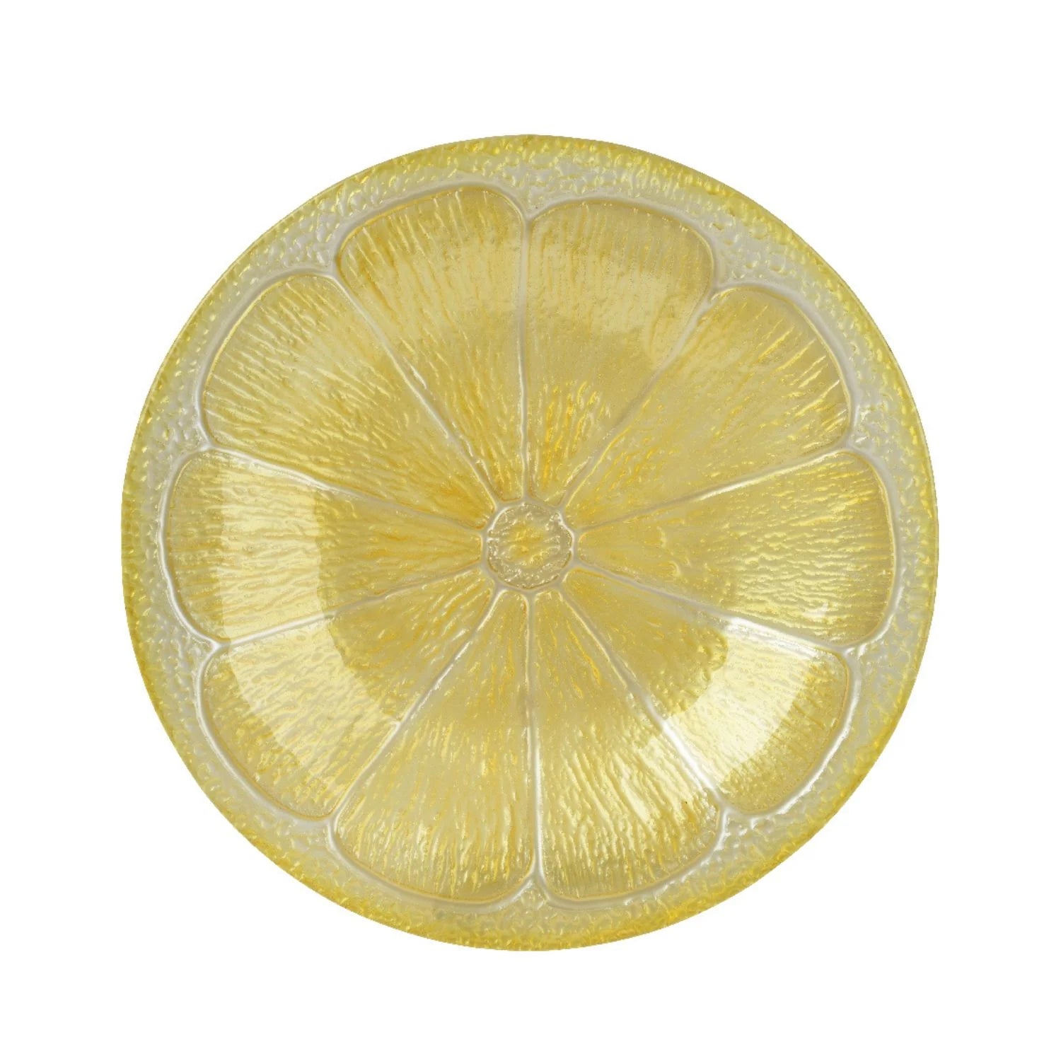 Schaal glas - 41x5.5cm - geel