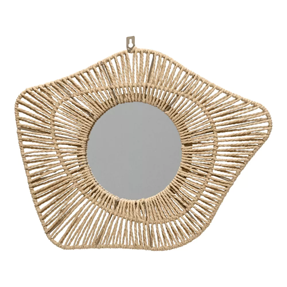 Spiegel papiertouw - 47x2.5x41cm - naturel