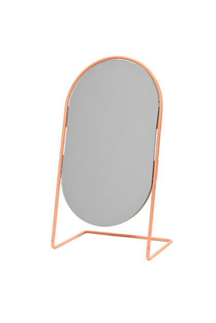 Spiegel glas ass. 2 - 9.2x15.2x26cm - oranje/roze (prijs per stuk)