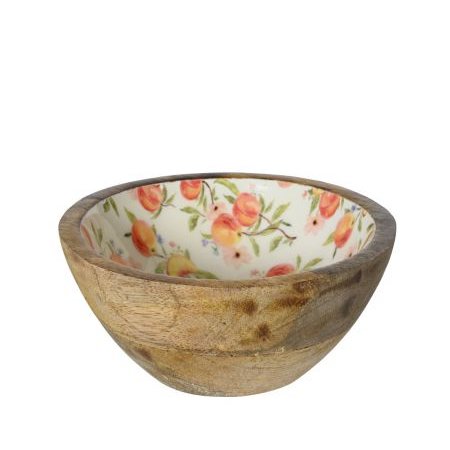 Decoschaal mangohout - 12.5x6cm - multi color