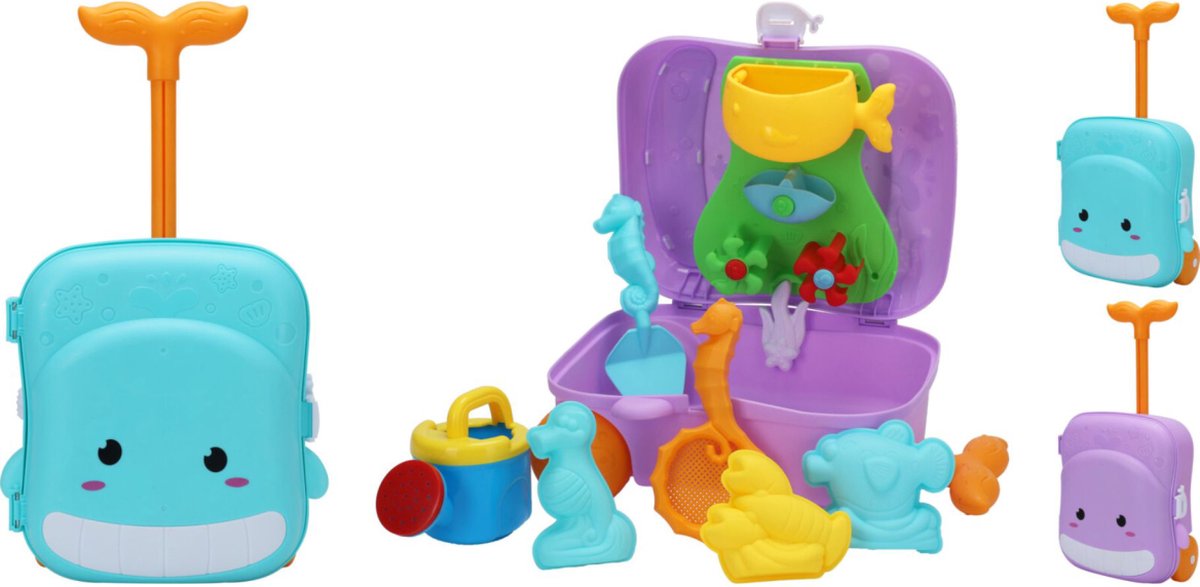 Strandspeelgoed in trolley - 7dlg (prijs per set)