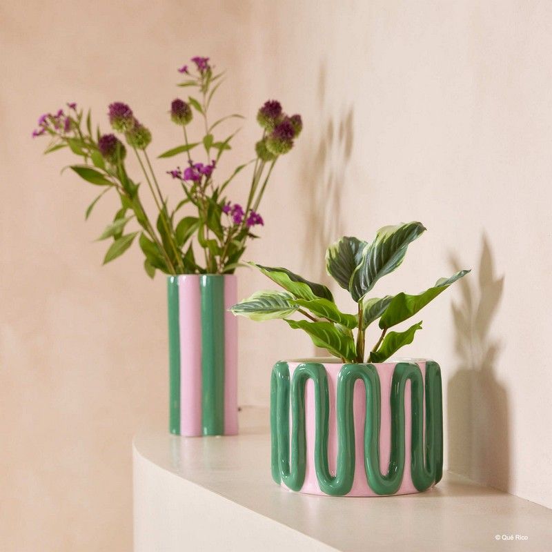 QUE RICO Estefania bloempot - amor del color (groen)