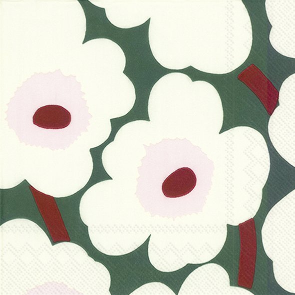 IHR Lunchservet 33x33cm - groen/creme 552627