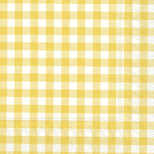 IHR Lunchservet 33x33cm - geel/wit 808170