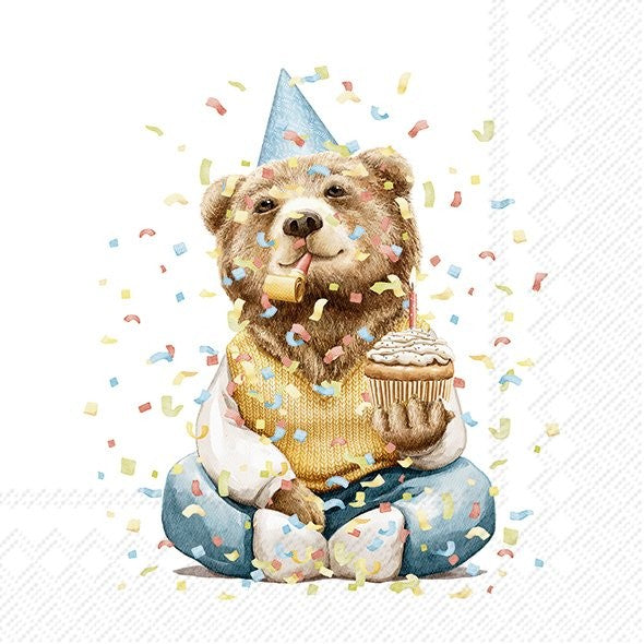 IHR Cocktailservet 25x25cm - Happy Teddy 994600
