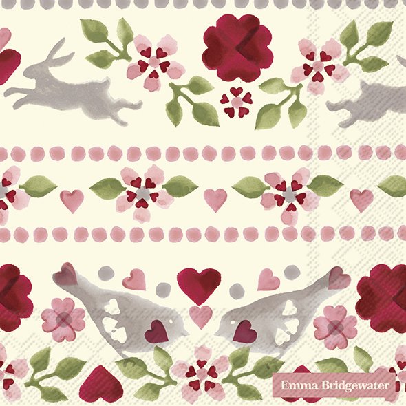 IHR Lunchservet 33x33cm - Love birds 997260