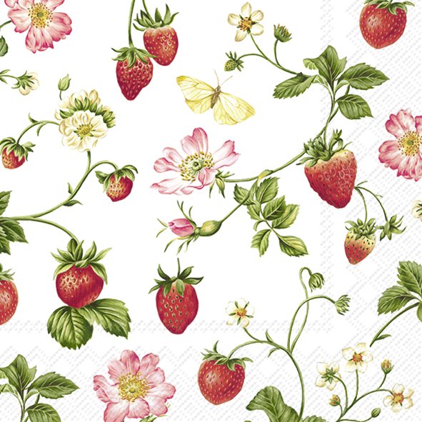 IHR Lunchservet 33x33cm - Aardbeien 998200