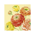 IHR Cocktailservet 25x25cm - bloemen /geel     1030970
