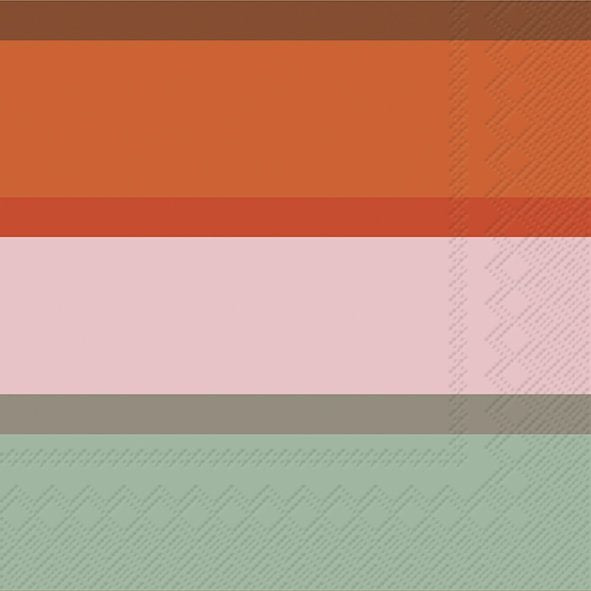 IHR Cocktailservet 25x25cm - multi color streep      1064217