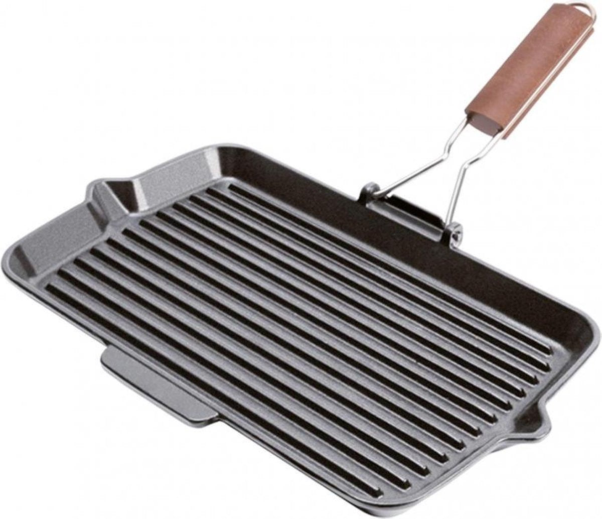 FONTIGNAC rechthoekige grill 34x21cm - zwart