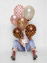 Glasschilderij ballonnen -  60x80cm - goudfolie