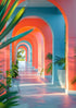 Glasschilderij gekleurde gallerij - 80x120cm