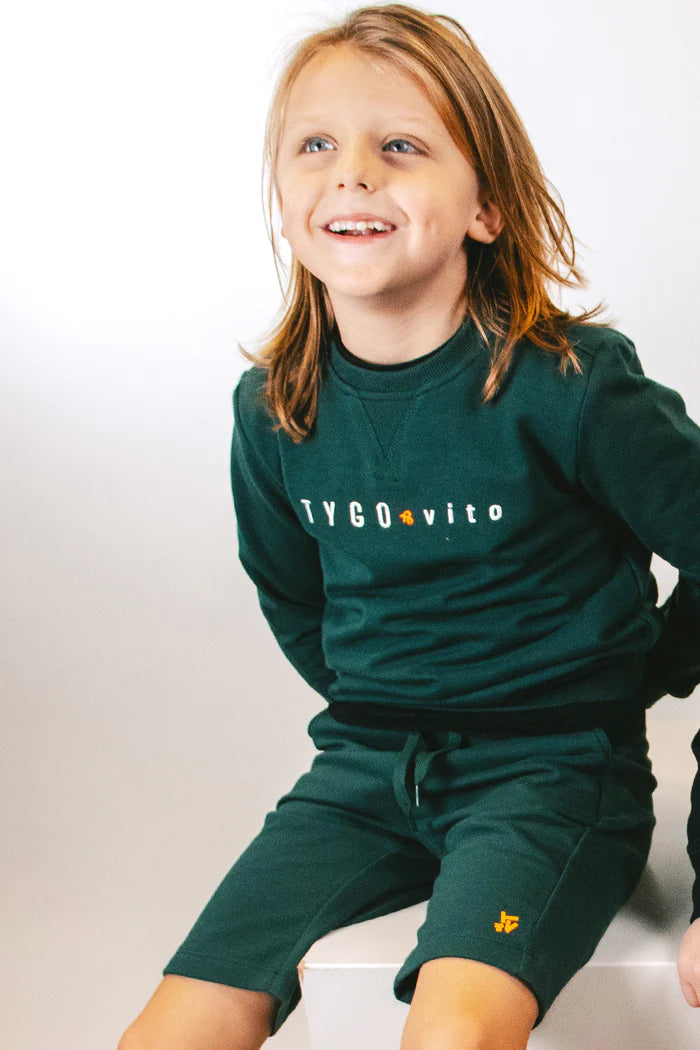 TYGO&VITO B TV sweater embroid.- storm green - 134/140