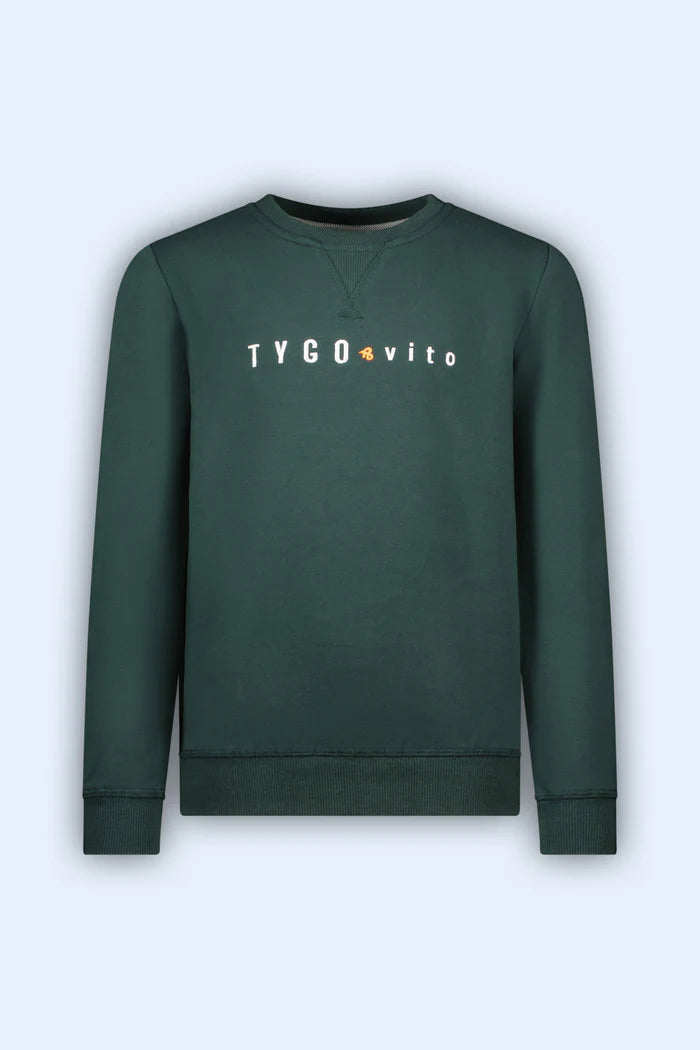 TYGO&VITO B TV sweater embroid.- storm green - 134/140