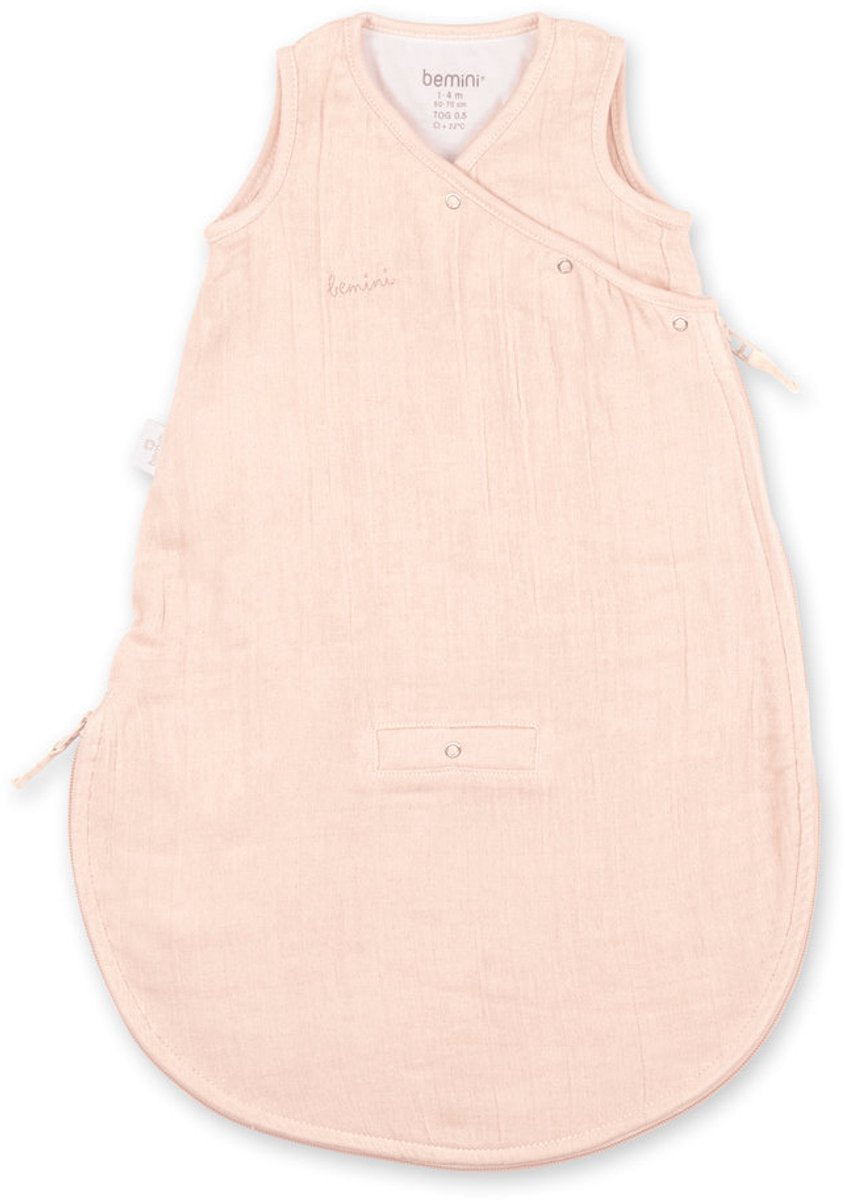 BeMini SWADDLE slaapzak - 1/4m - roze (tog 0.5)