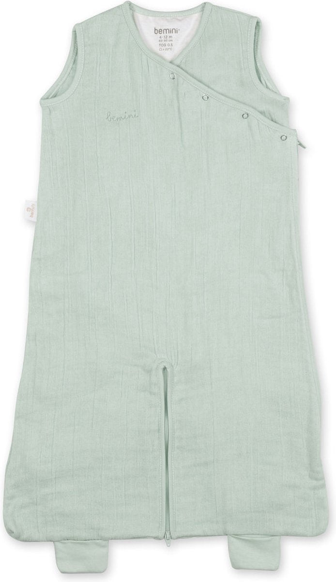 BeMini SWADDLE slaapzak - 4/12m - groen (tog 0.5)