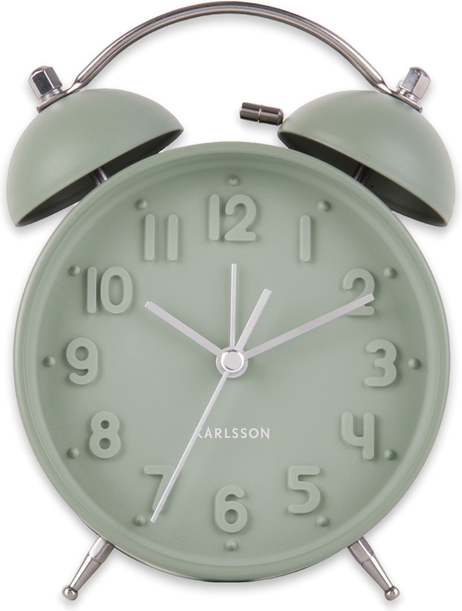 KARLSSON Iconic wekker 15x11x6cm - jade grijs