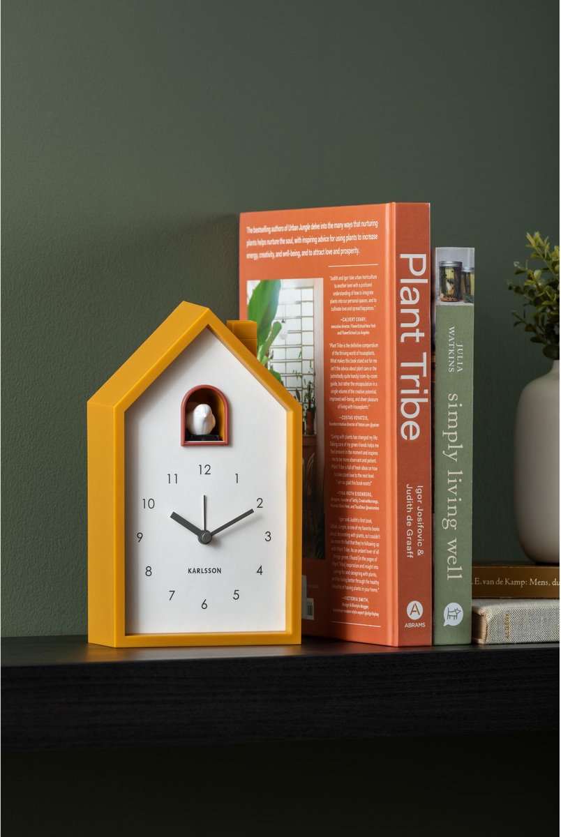 KARLSSON Modern Cuckoo wekker - oker