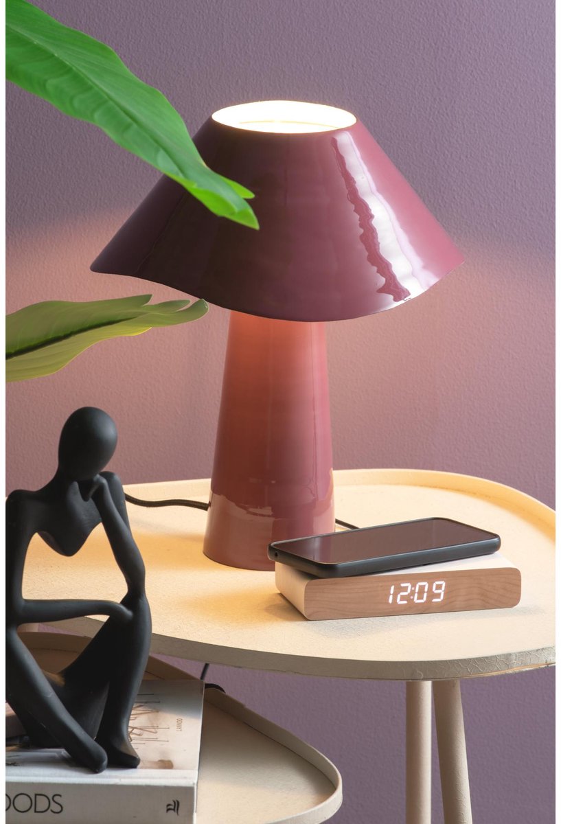 KARLSSON Retro flat LED wekker - wit