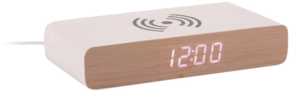 KARLSSON Retro flat LED wekker - wit