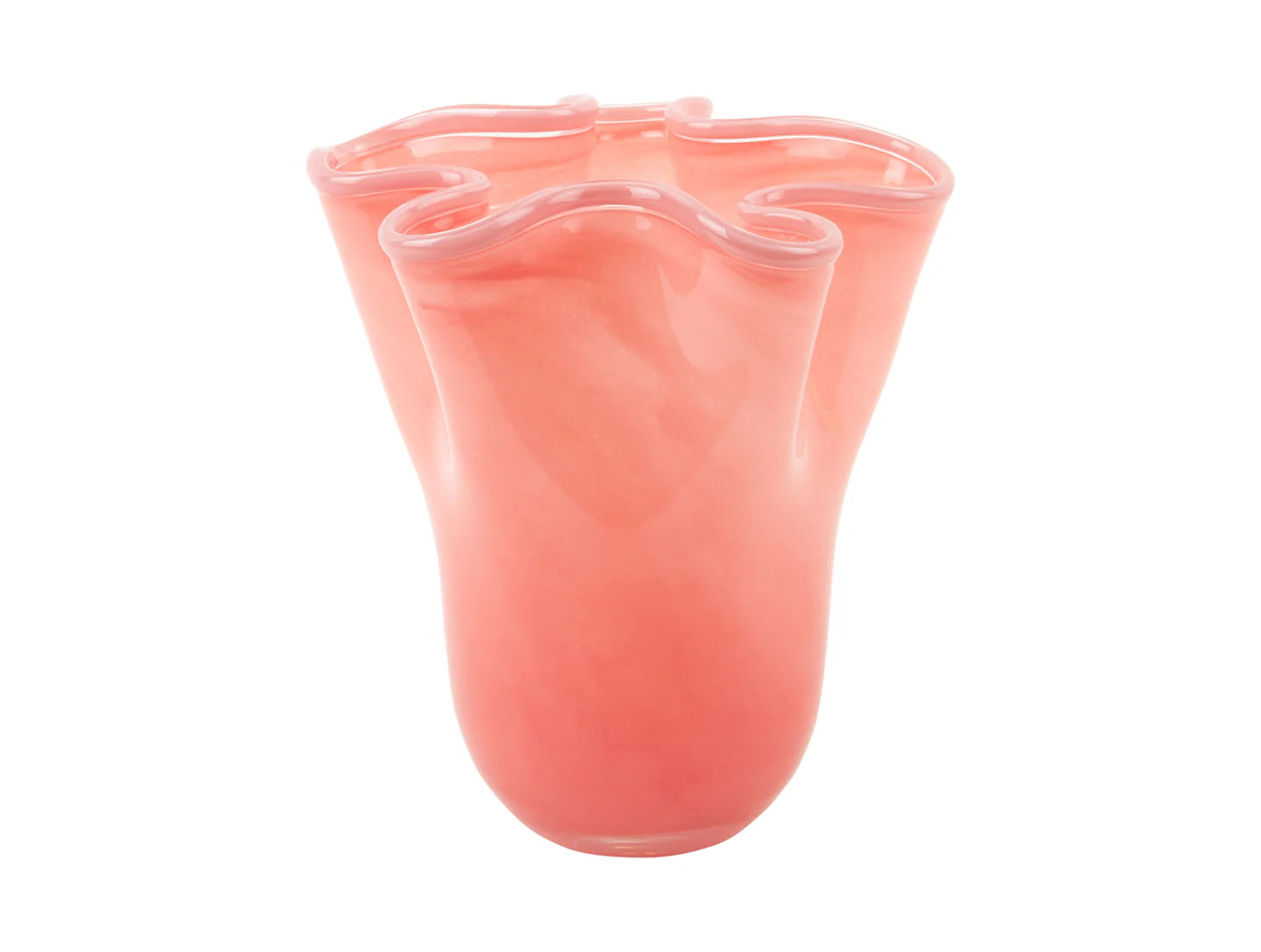 Present Time Ruffles vaas glas - roze - Medium