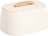 ZELLER Brooddoos - metaal/rubberwood - 33,5x23,5x18,3cm cream    bewaardoos