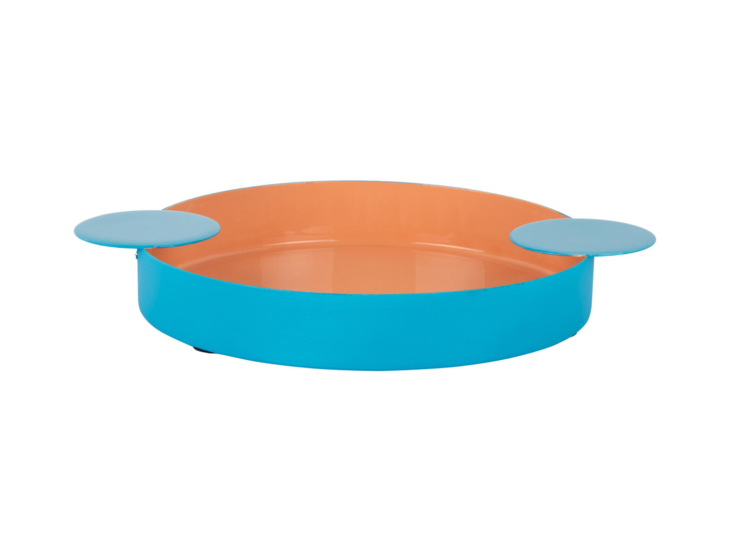 Present Time Double Funky dienblad - perzik oranje/ aqua blauw - Medium