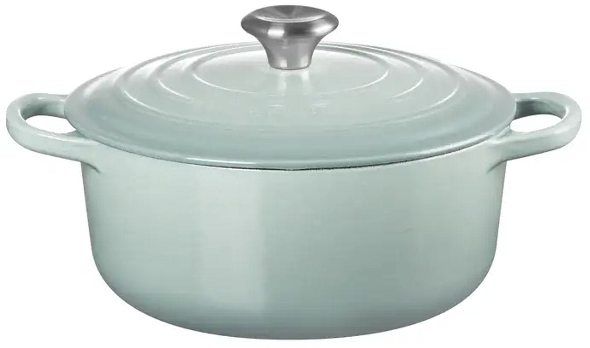LE CREUSET braad-/ stoofpan rond 24cm - signature sea salt