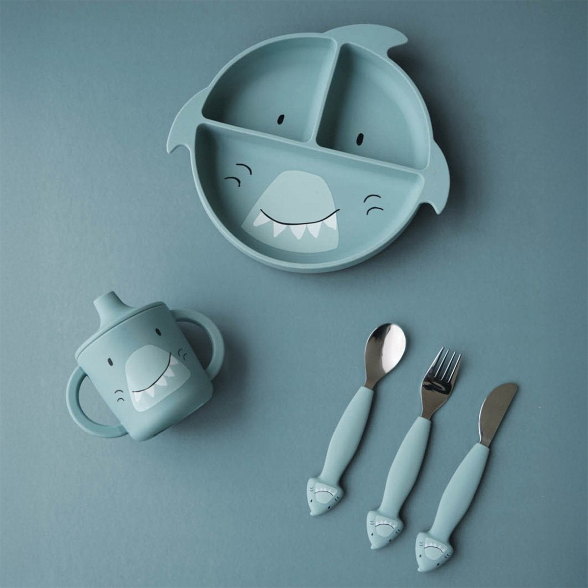 TRIXIE Mr. Shark - siliconen bestekset 3dlg