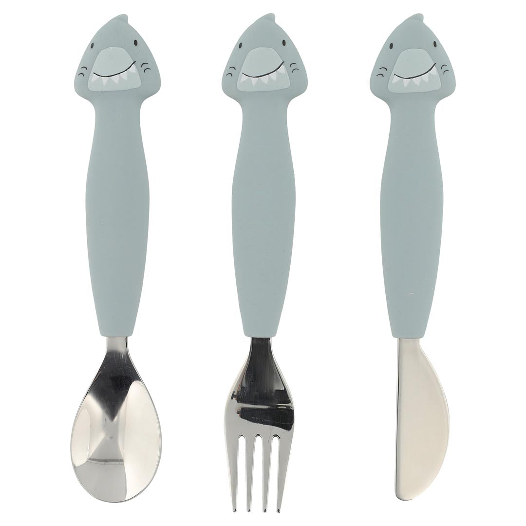 TRIXIE Mr. Shark - siliconen bestekset 3dlg