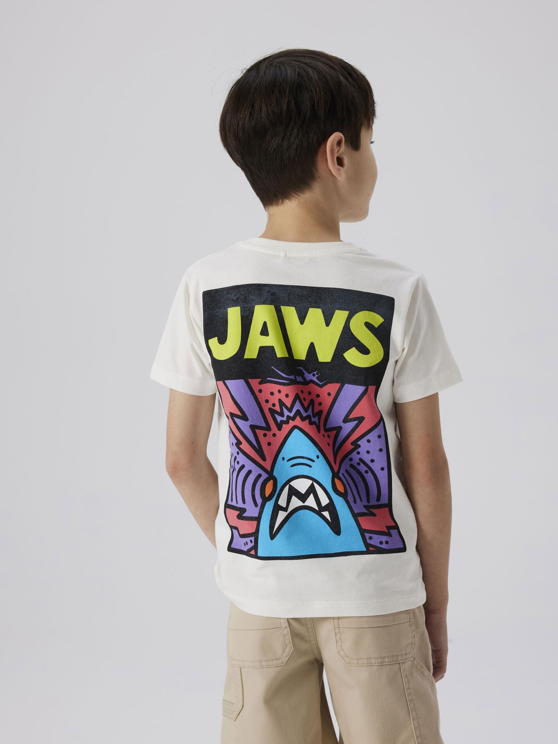 NAME IT B T-shirt MAKAI Jaws - cloud dancer - 134/140