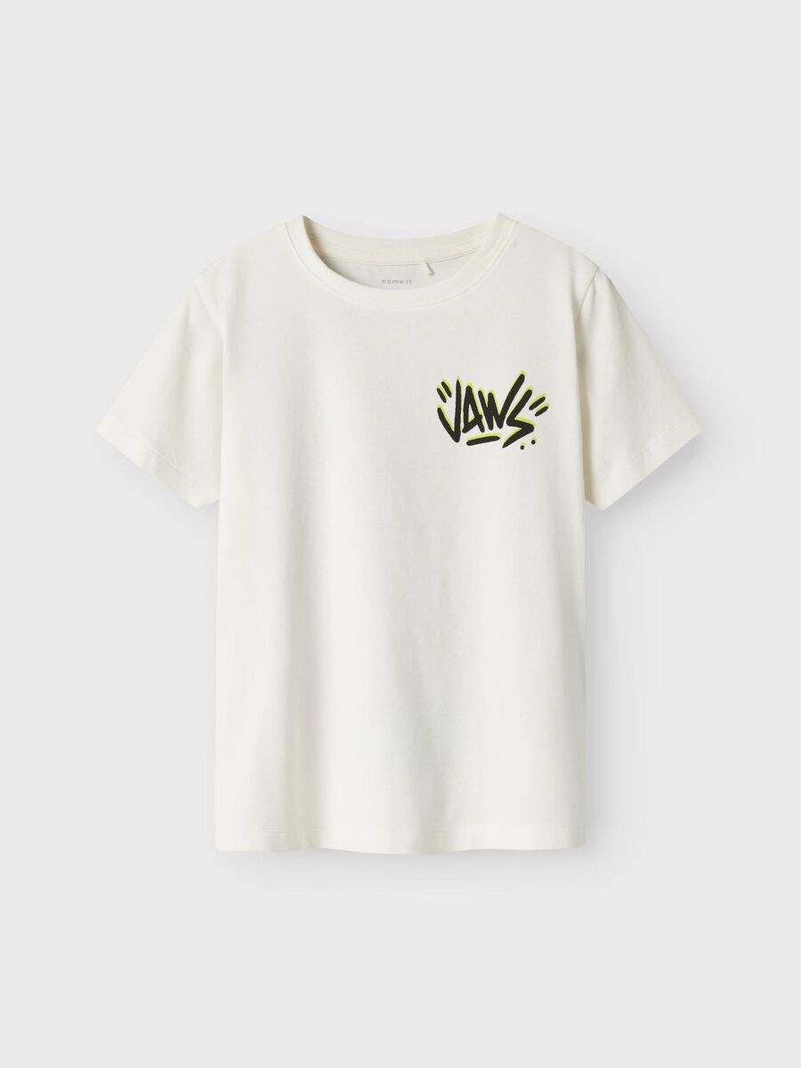 NAME IT B T-shirt MAKAI Jaws - cloud dancer - 134/140