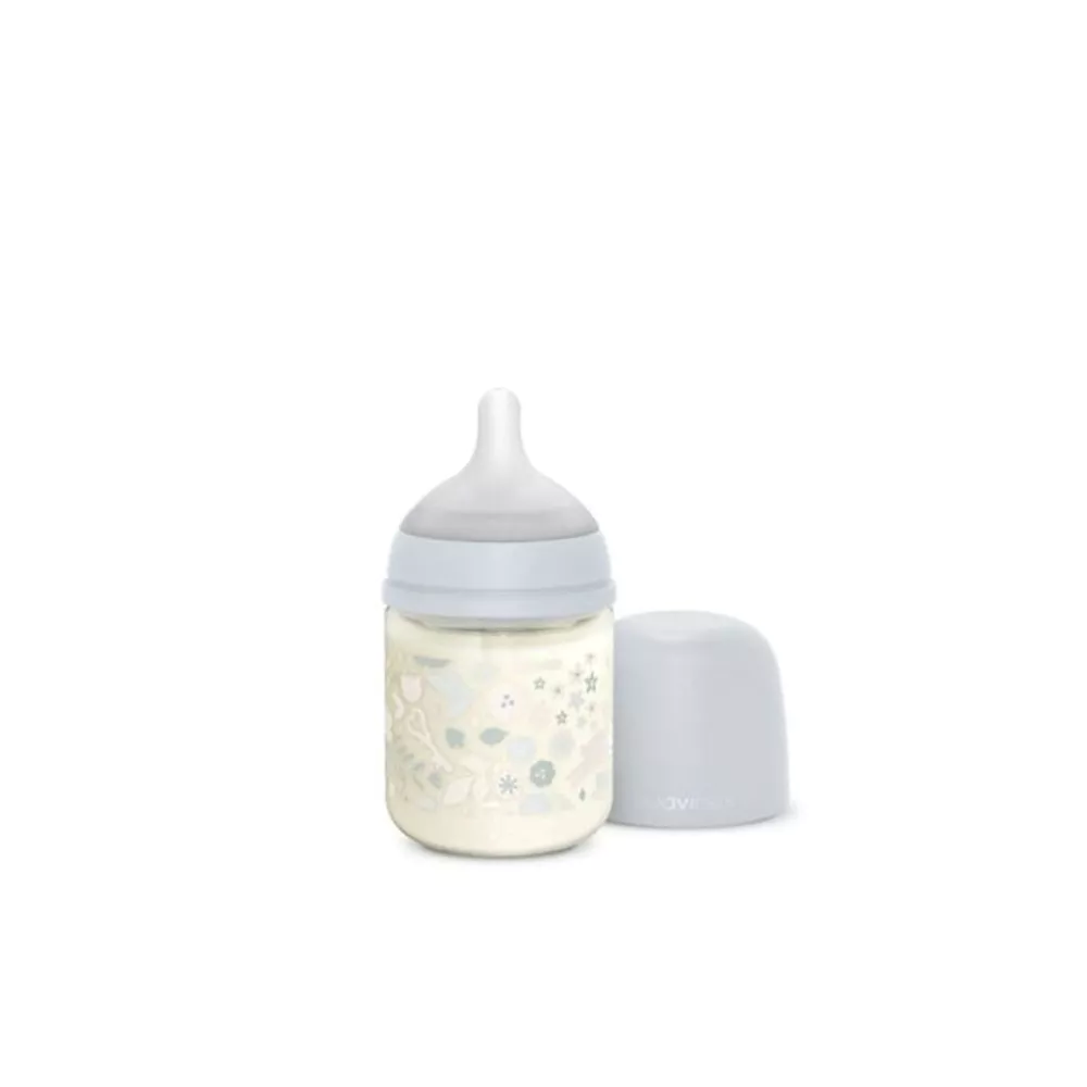 SUAVINEX Wonderland glazen fles 120ml - fopspeen sxpro S - blauw