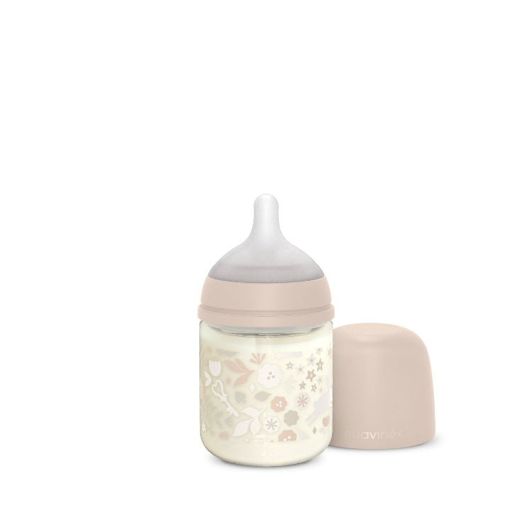 SUAVINEX Wonderland glazen fles 120ml - fopspeen sxpro S - roze
