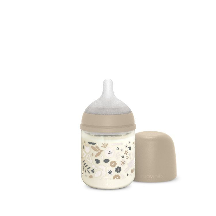 SUAVINEX Wonderland glazen fles 120ml - fopspeen sxpro S - beige