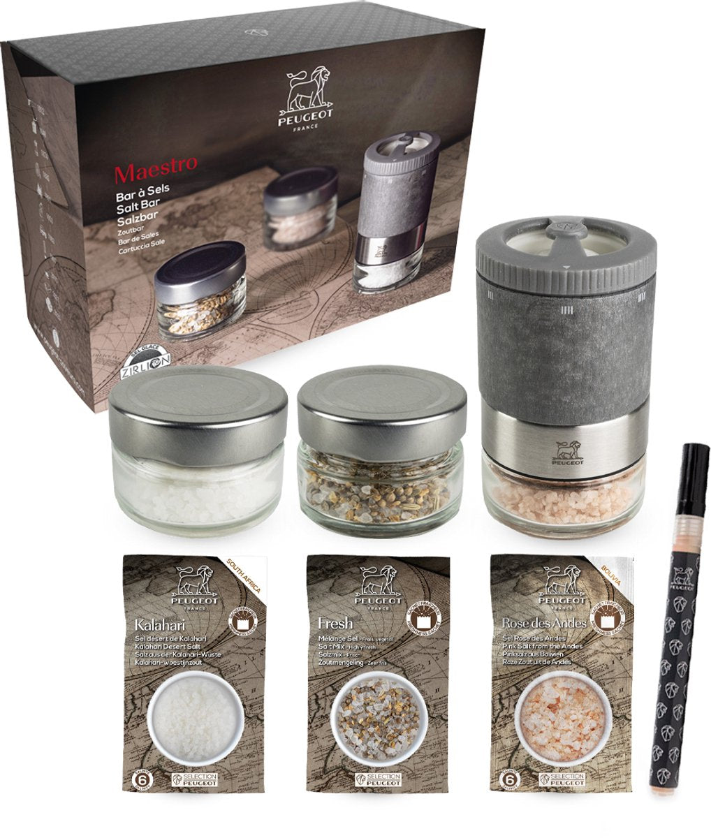 PEUGOT MAESTRO U'Select zoutmolen m/3 reservoirs - 2 zouten/1 aroma mix