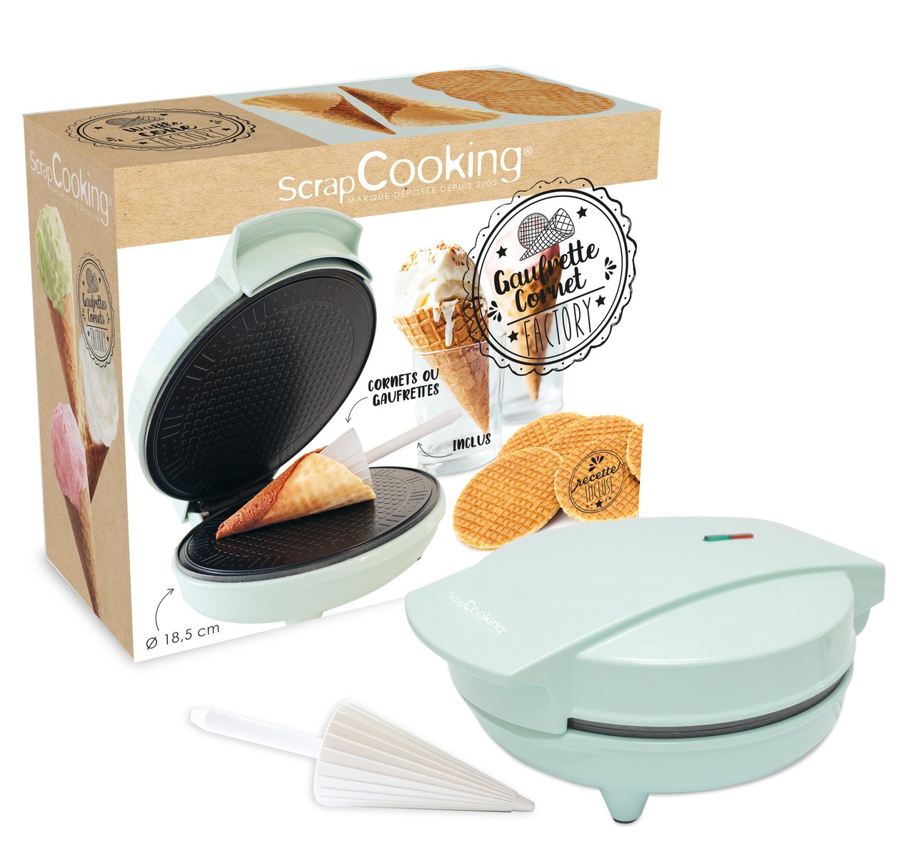 SCRAPCOOKING Mini wafel/ cornet factory