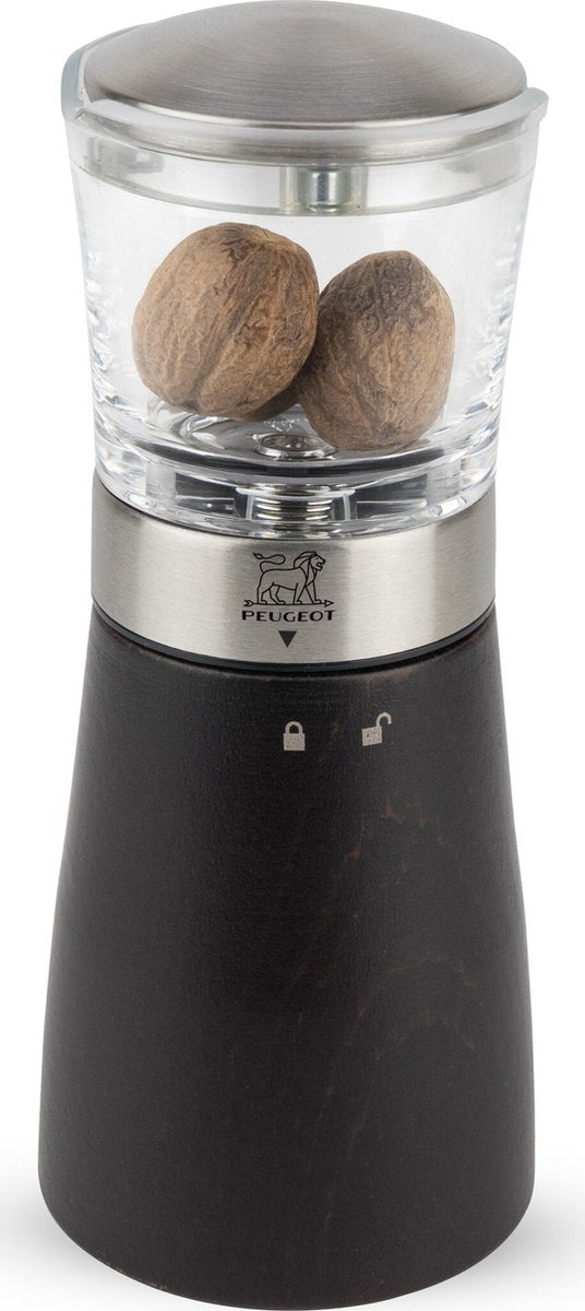 PEUGEOT MADRAS manuele nootmuskaatmolen uit hout chocolade 15cm