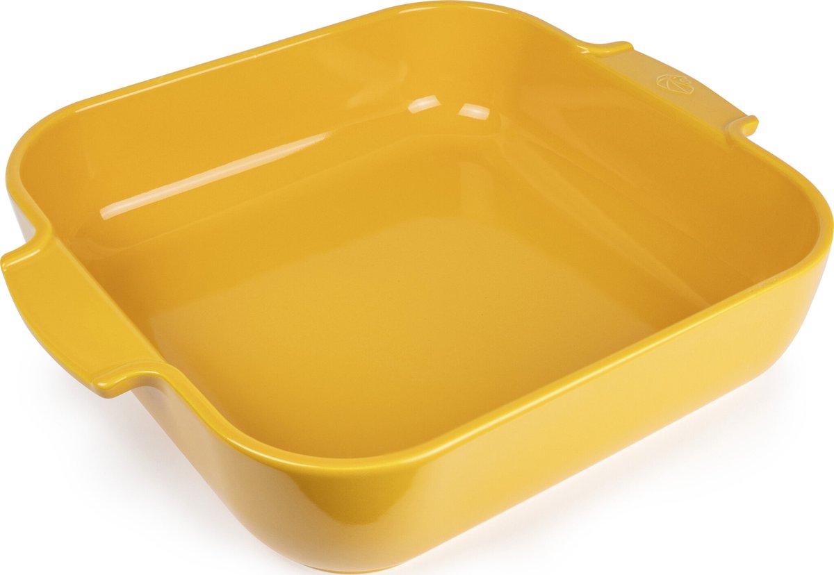 PEUGEOT APPOLIA vierkante keramische ovenschaal 36cm - Saffraangeel