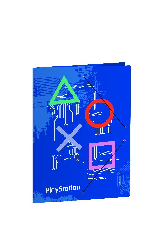 Playstation Vintage elastische map A4 - licht blauw