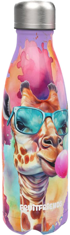 LUNCH BUDDIES Animals - waterfles RVS - Giraf