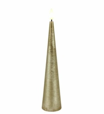LYON Led kegelkaars - S 5x25cm - goud