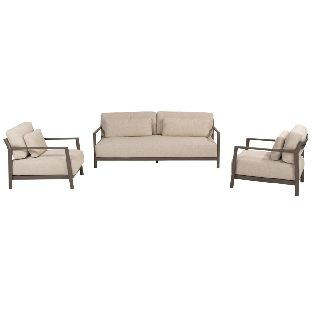 CAPRESI Lounge set 3-zits bank met2 fauteuils - terre